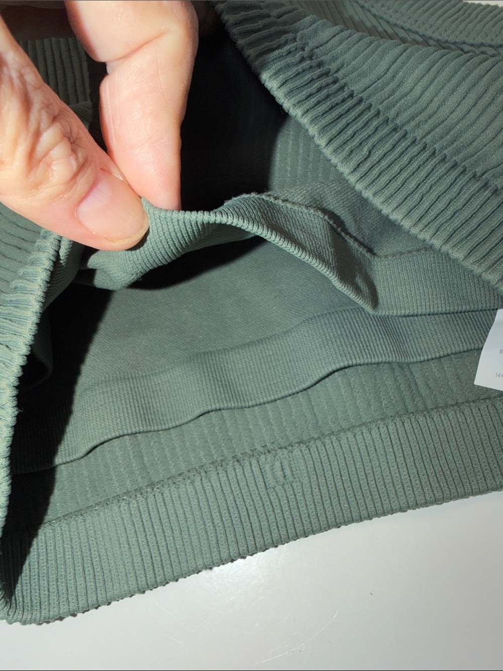 Aerie Ribbed High Neck Tank Crop Top - Olive Green - Picture 6 of 6